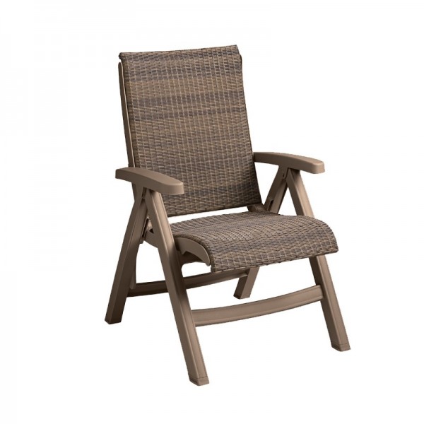 Restaurant Hospitality Poolside Furniture Java All-Weather Wicker Folding Chair